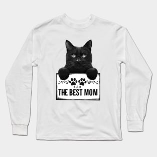 Black cat for the best mom Long Sleeve T-Shirt